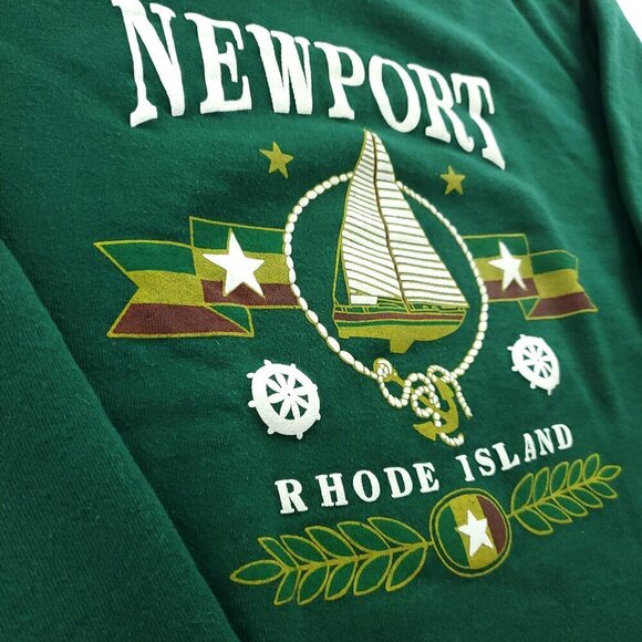 Newport Rhode Island Vintage Sweatshirt 90s Puffy Print Sailboat USA Medium - Picture 4 of 15